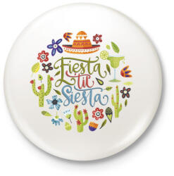 printfashion Fiesta & Siesta - Kitűző, hűtőmágnes - Fehér (4125622)