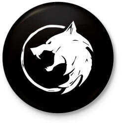 printfashion Witcher - Kitűző, hűtőmágnes - Fekete (5752607)