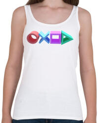 printfashion Playstation gombok logója - Női atléta - Fehér (2813783)