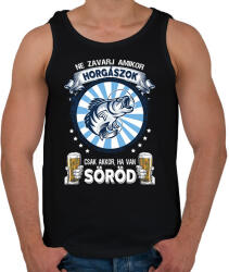 printfashion Ne zavarj horgászat közben, csak ha van söröd - Férfi atléta - Fekete (2605656)