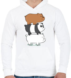 printfashion Friend Bears 3 - Férfi kapucnis pulóver - Fehér (1248856)