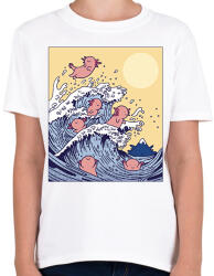 printfashion Axolotl hullám - Gyerek póló - Fehér (11737788)