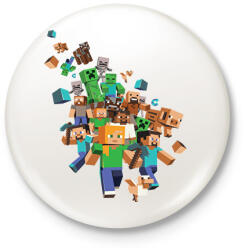 printfashion Minecraft karakterek - Kitűző, hűtőmágnes - Fehér (12705613)