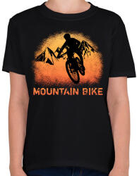 printfashion MOUNTAIN BIKE - Gyerek póló - Fekete (5013322)