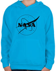 printfashion Fekete Nasa logo - Gyerek kapucnis pulóver - Azúrkék (4248683)