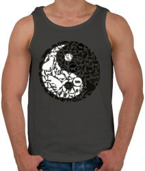 printfashion YinYang macskák - Férfi atléta - Sötétszürke (393752)