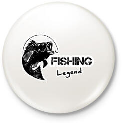 printfashion Fishing legend - Kitűző, hűtőmágnes - Fehér (5993262)