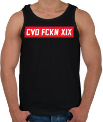 printfashion Covid fuckin 19 - Férfi atléta - Fekete (2811216)