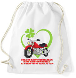 printfashion Motoros őrangyal - Sportzsák, Tornazsák - Fehér (14031353)