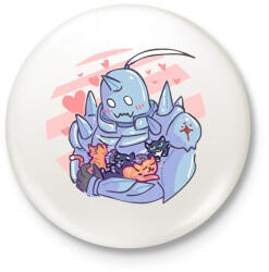 printfashion Alphonse and cats - Kitűző, hűtőmágnes - Fehér (16037565)