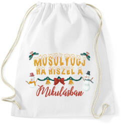 printfashion Mosolyogj, ha hiszel - Sportzsák, Tornazsák - Fehér (9620120)