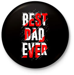 printfashion A legjobb apuka - Kitűző, hűtőmágnes - Fekete (3104085)