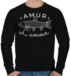 printfashion Amur Lamour White-02 - Férfi pulóver - Fekete (5422381)