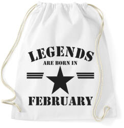 printfashion Legends are born in february - Sportzsák, Tornazsák - Fehér (5171327)