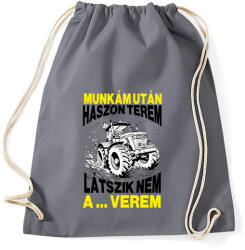 printfashion Munkám után haszon terem, látszik nem a . . . verem. - Sportzsák, Tornazsák - Grafitszürke (16718042)
