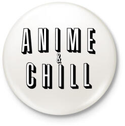 printfashion Anime & Chill - Kitűző, hűtőmágnes - Fehér (3082496)