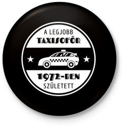 printfashion Legjobb taxisofőr - Évszámmal - Kitűző, hűtőmágnes - Fekete (7559824)
