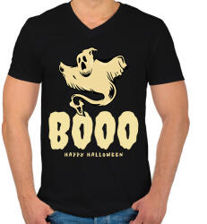 printfashion BOOO - Férfi V-nyakú póló - Fekete (9471295)