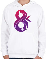 printfashion Március 8 - Gyerek kapucnis pulóver - Fehér (12635281)