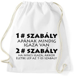 printfashion Apa szabályai - Sportzsák, Tornazsák - Fehér (2589348)
