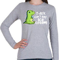 printfashion T-REX fagyi - Női hosszú ujjú póló - Sport szürke (836776)