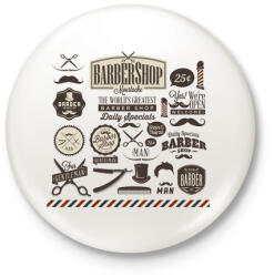 printfashion barber flyer - Kitűző, hűtőmágnes - Fehér (4712395)