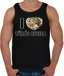 printfashion I love Túrós csusza - Férfi atléta - Fekete (11781045)