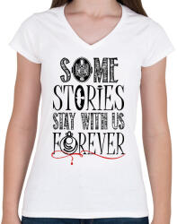 printfashion Vámpír Naplók - Some stories - Női V-nyakú póló - Fehér (1815064)