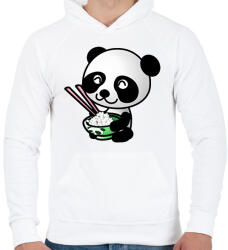 printfashion Panda diétázik - Férfi kapucnis pulóver - Fehér (12214365)