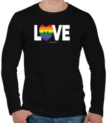 printfashion LOVE - humanista - LMBT / LMBTQI (130) - Férfi hosszú ujjú póló - Fekete (3909612)