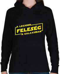 printfashion A legjobb feleség a galaxisban - Női kapucnis pulóver - Fekete (1000958)