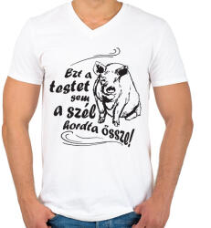 printfashion ezt az testet-malac1 - Férfi V-nyakú póló - Fehér (14238407)