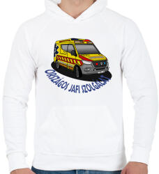 printfashion Jafi mentőautó 2 - Férfi kapucnis pulóver - Fehér (13331778)