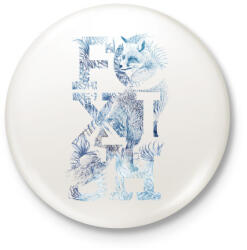 printfashion Foxish - Kitűző, hűtőmágnes - Fehér (3074713)