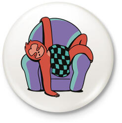 printfashion Álmos lajhár - Kitűző, hűtőmágnes - Fehér (11965550)