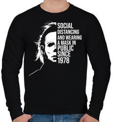 printfashion Funny Michael Myers Social Distancing - Férfi pulóver - Fekete (6095580)
