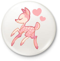 printfashion Őzike - Kitűző, hűtőmágnes - Fehér (3080728)