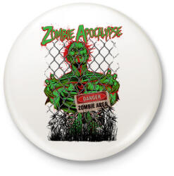 printfashion Zombi apokalipszis - Kitűző, hűtőmágnes - Fehér (3074614)