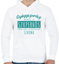 printfashion Szuperhős - Gyógyszerész - Férfi kapucnis pulóver - Fehér (7297707)