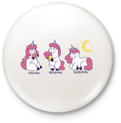 printfashion Unikornis élet - Kitűző, hűtőmágnes - Fehér (7654133)