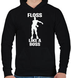 printfashion Floss Like A Boss - Férfi kapucnis pulóver - Fekete (1126790)