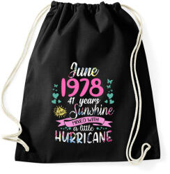printfashion Születésnap 1978 Június - Napfény egy kis hurrikánnal! - Sportzsák, Tornazsák - Fekete (1168221)