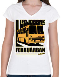 printfashion A Legjobbak - Női V-nyakú póló - Fehér (6021853)