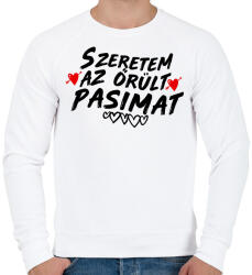 printfashion Szeretem az őrült pasimat - Férfi pulóver - Fehér (2160518)