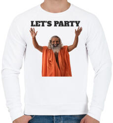 printfashion Let's party - Férfi pulóver - Fehér (10347174)