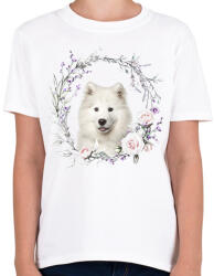 printfashion szamojéd virágokkal - Gyerek póló - Fehér (15109174)