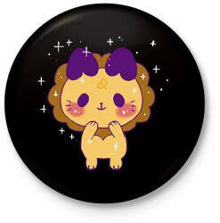 printfashion Horoszkóp-OROSZLÁN - Kitűző, hűtőmágnes - Fekete (12708526)