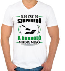 printfashion A burkoló mindig menő - Férfi V-nyakú póló - Fehér (14698284)