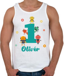 printfashion Robotos szülinap - Névvel - Férfi atléta - Fehér (13579214)