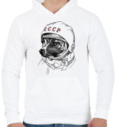 printfashion Lajka - Férfi kapucnis pulóver - Fehér (4642687)